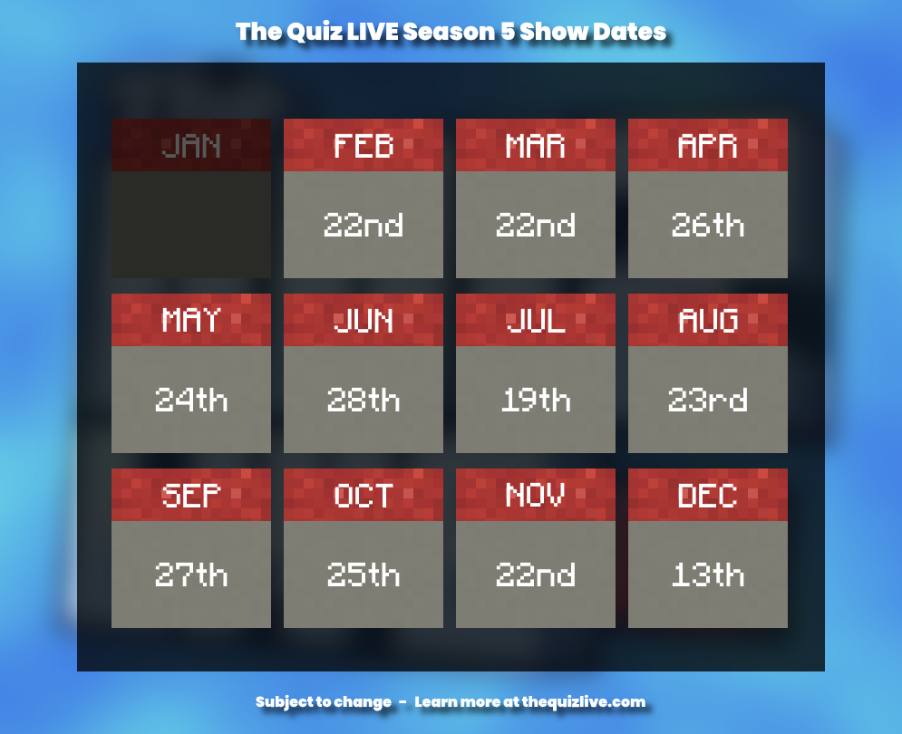 Episode 1: Saturday, 22nd FebruaryEpisode 2: Saturday, 22nd March Episode 3: Saturday, 26th April Episode 4: Saturday, 24th May Episode 5: Saturday, 28th June Episode 6: Saturday, 19th July Episode 7: Saturday, 23rd August Episode 8: Saturday, 27th September Episode 9: Saturday, 25th October Episode 10: Saturday, 22nd November Episode 11: Saturday, 13th December